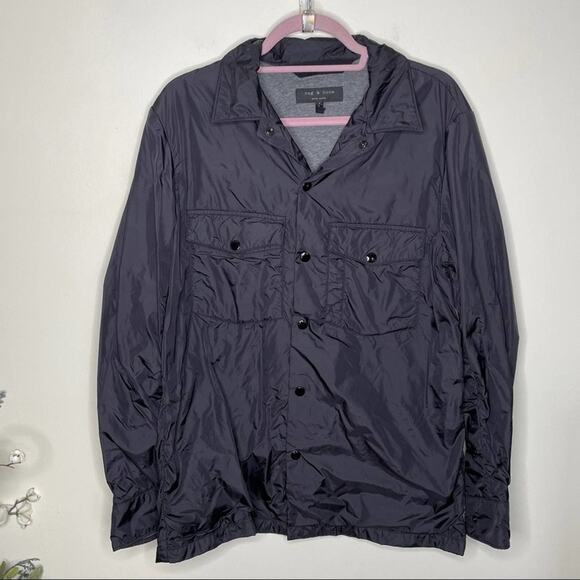 RAG & BONE Heath Shirt Jacket Nylon Black {2C47} - Picture 4 of 7